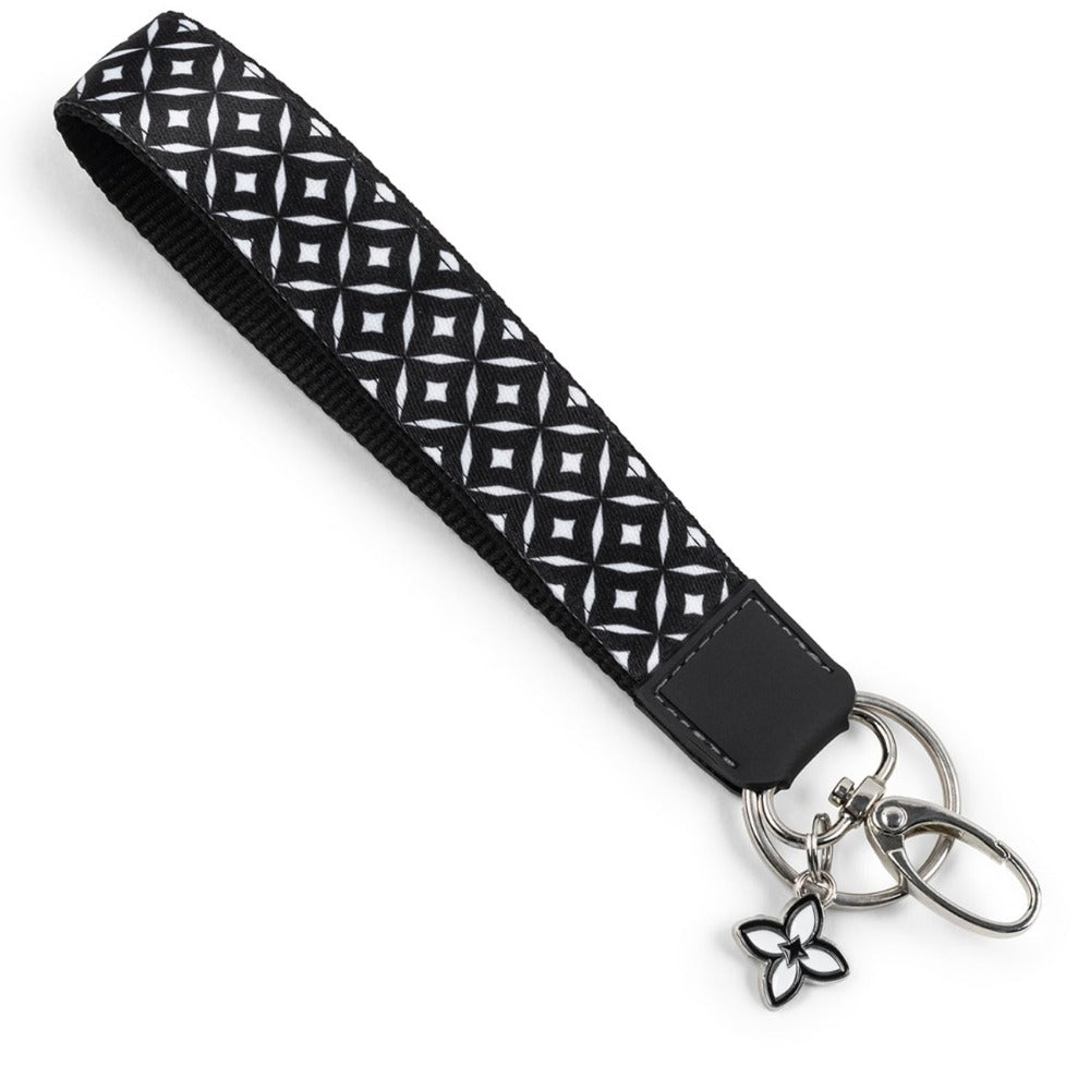 Black Geo Wristlet with Charm boojeebeads.